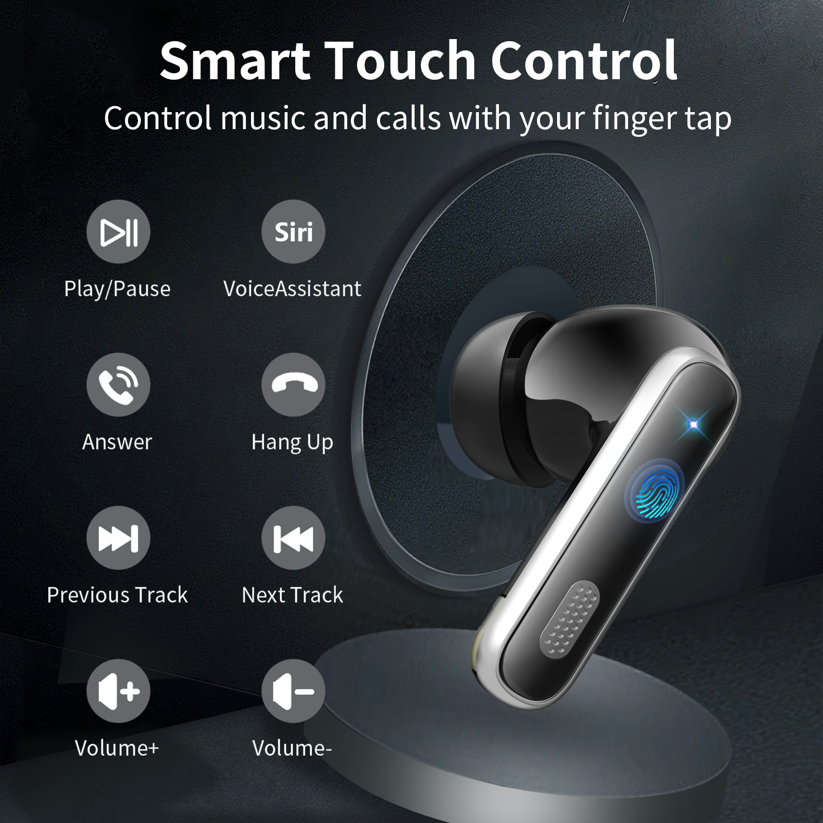 Wireless Earbuds, Earphones in Ear with Dual Noise Cancelling Mic, Bluetooth 5.4 Headphones, 36H Playtime Wireless Headphones Deep Bass Stereo Sound, IP7 Waterproof Dual LED Display, iOS & Android - Image 4