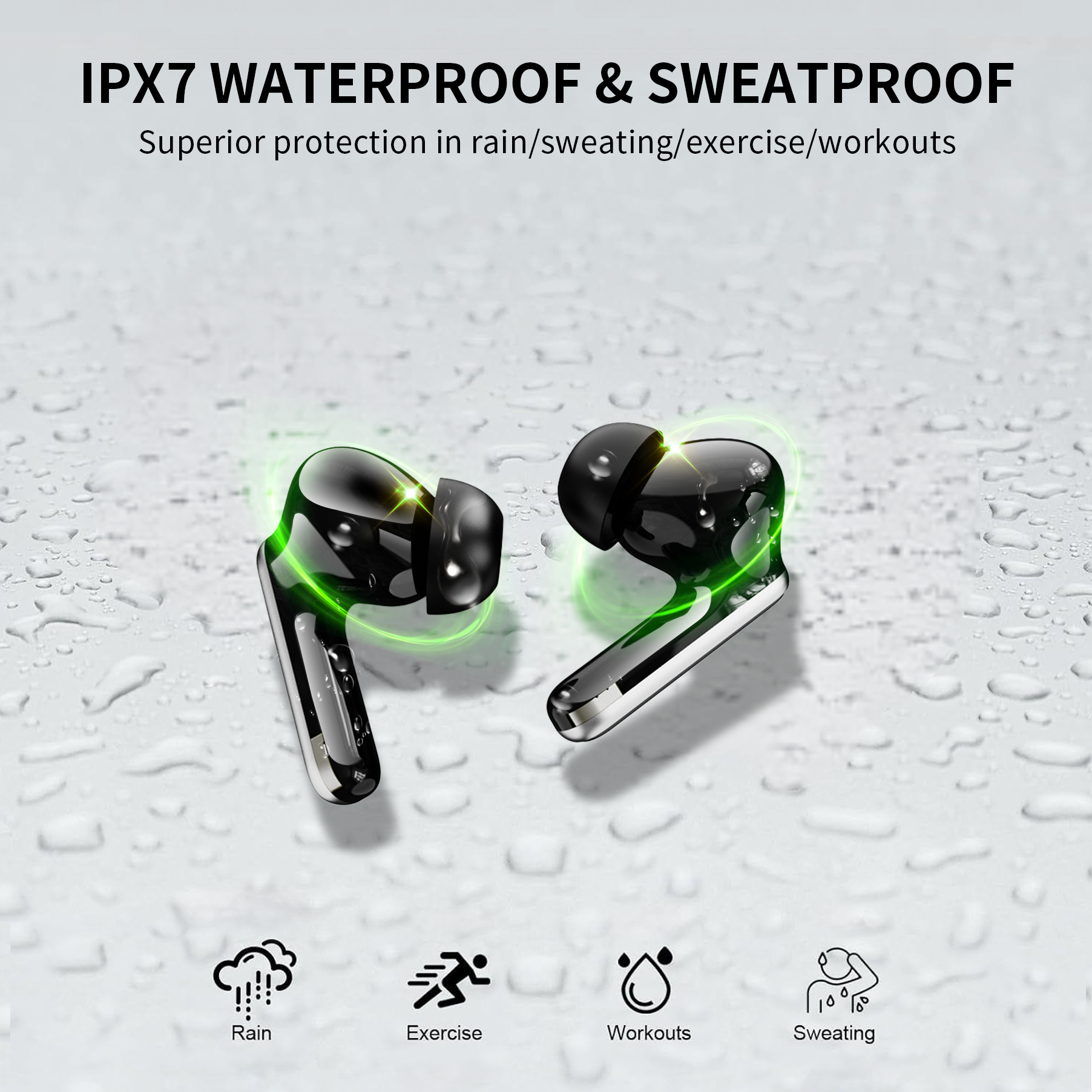 Wireless Earbuds, Earphones in Ear with Dual Noise Cancelling Mic, Bluetooth 5.4 Headphones, 36H Playtime Wireless Headphones Deep Bass Stereo Sound, IP7 Waterproof Dual LED Display, iOS & Android - Image 6