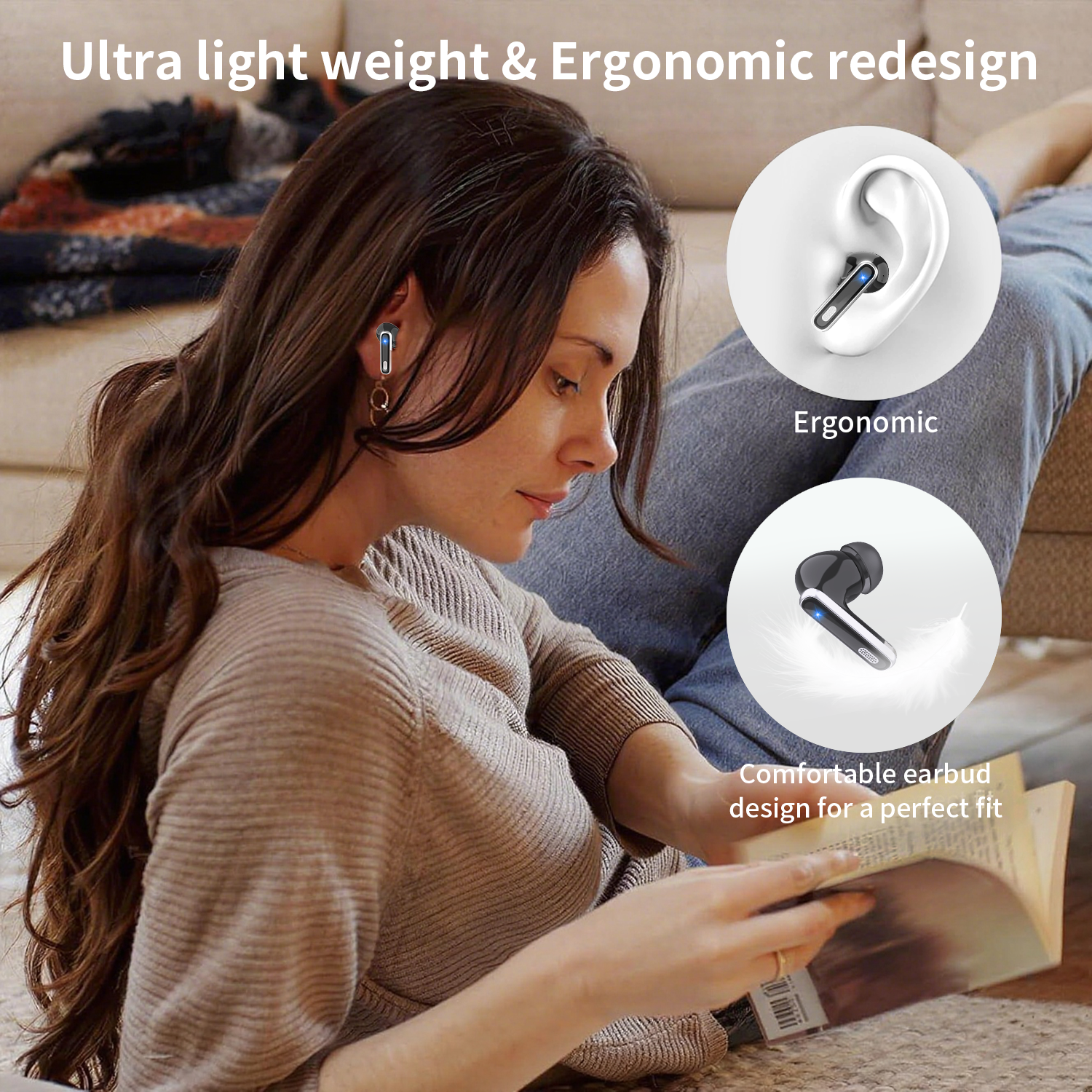 Wireless Earbuds, Earphones in Ear with Dual Noise Cancelling Mic, Bluetooth 5.4 Headphones, 36H Playtime Wireless Headphones Deep Bass Stereo Sound, IP7 Waterproof Dual LED Display, iOS & Android - Image 8